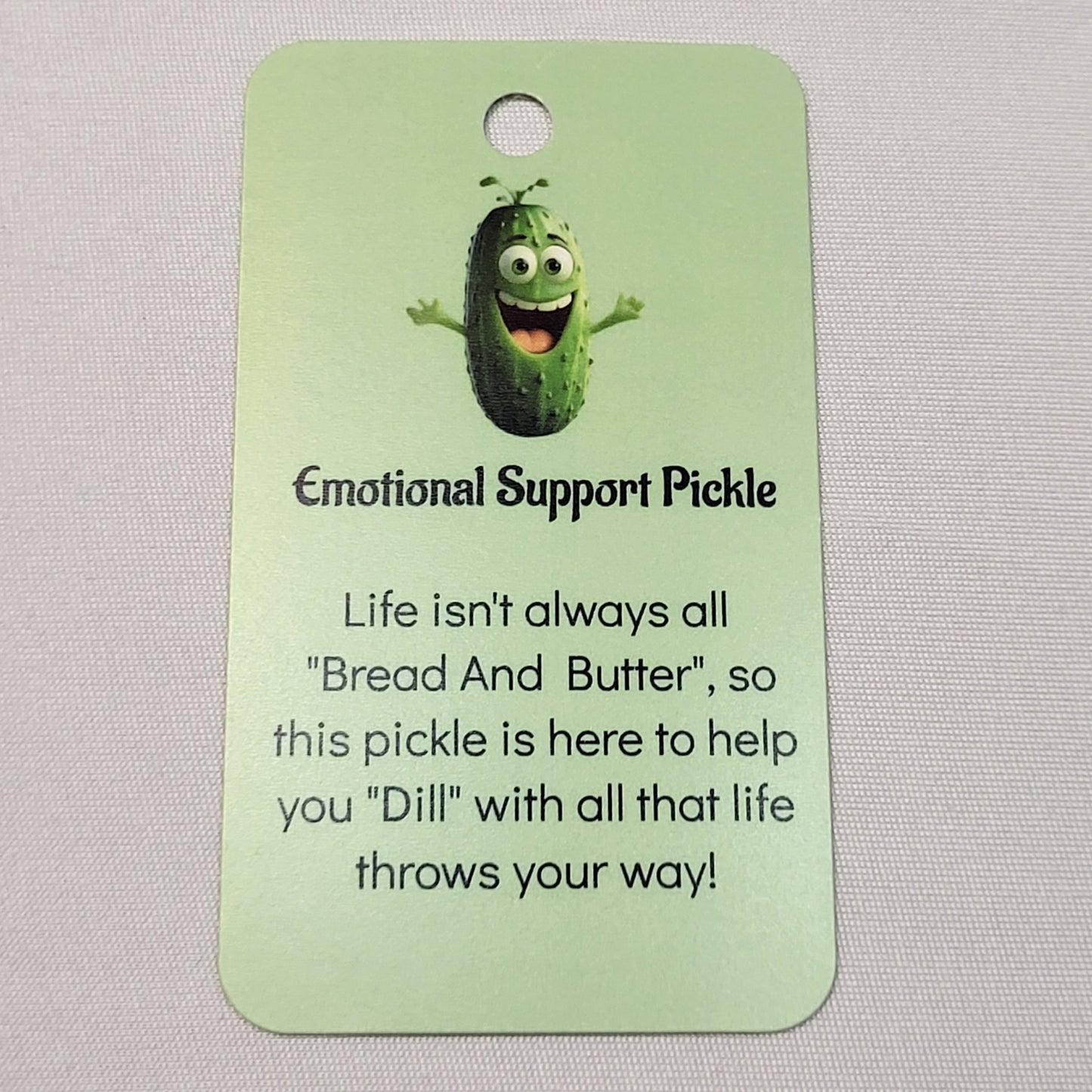 Emotional Support Pickle (Small Pink/Purple Fuzzy Jacket)