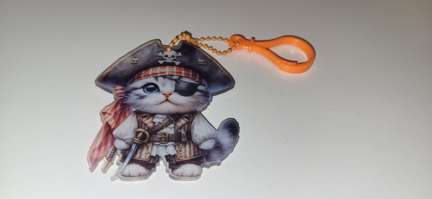 Pirate Kitty Keychain