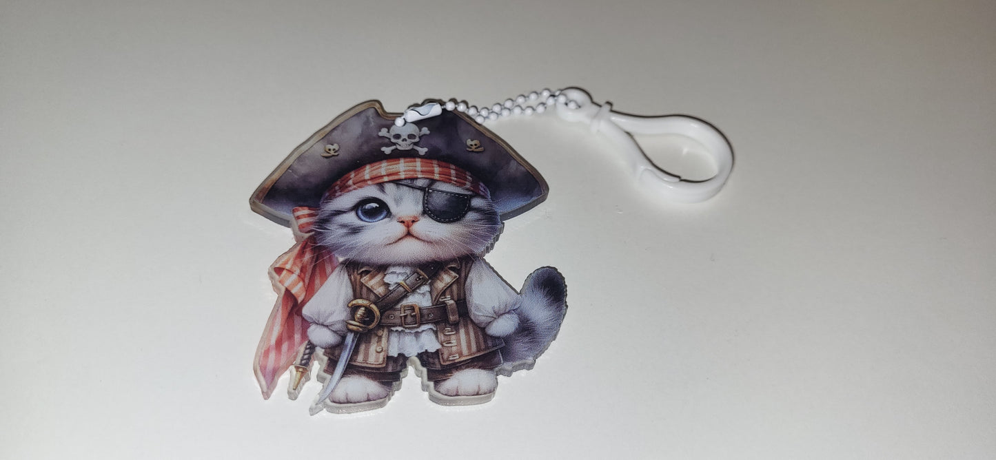 Pirate Kitty Keychain