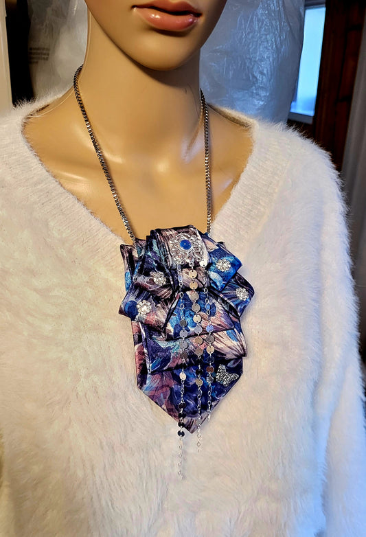 Tie Necklace (Blue/Purple)