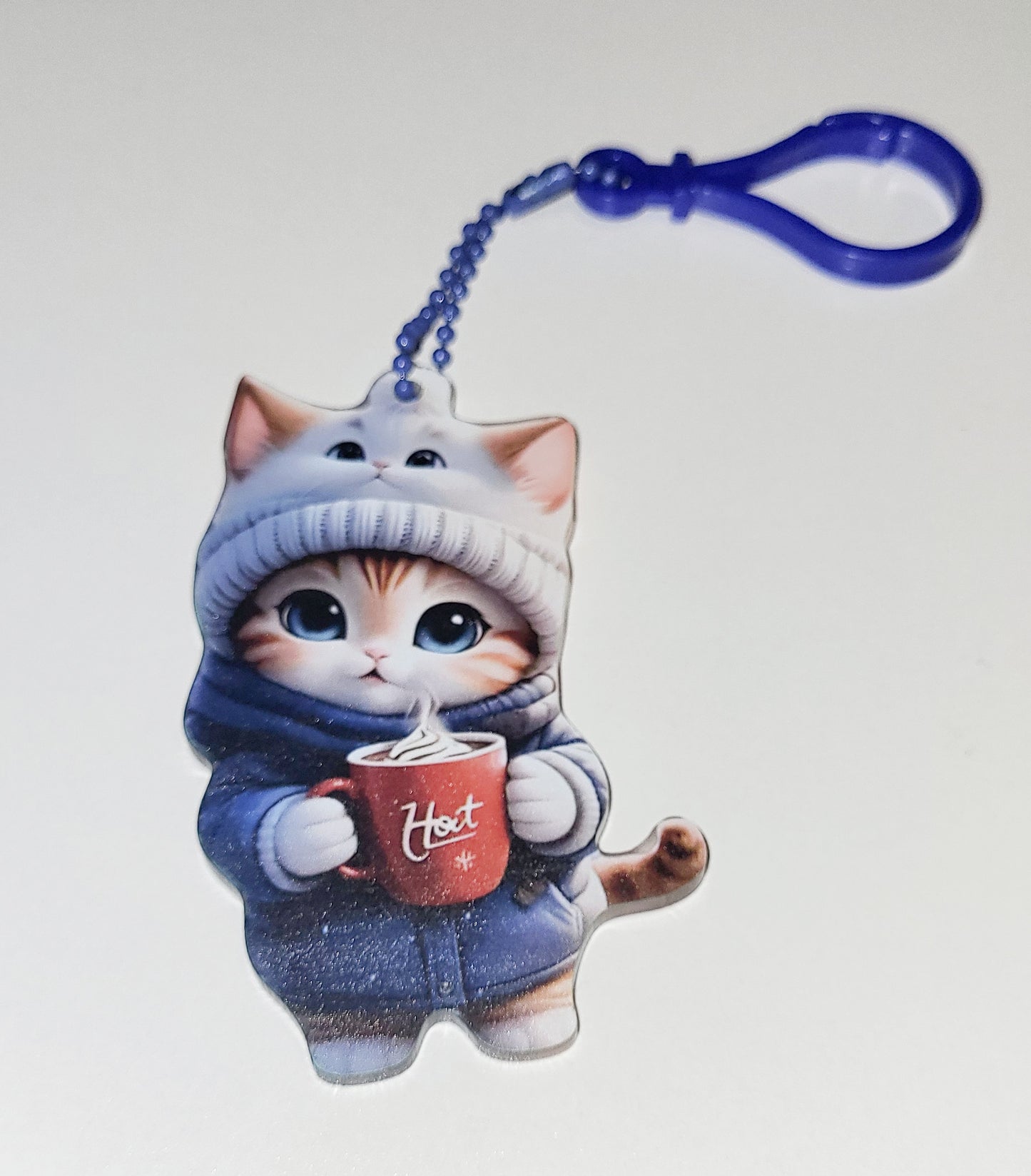 Coffee Cat Keychain