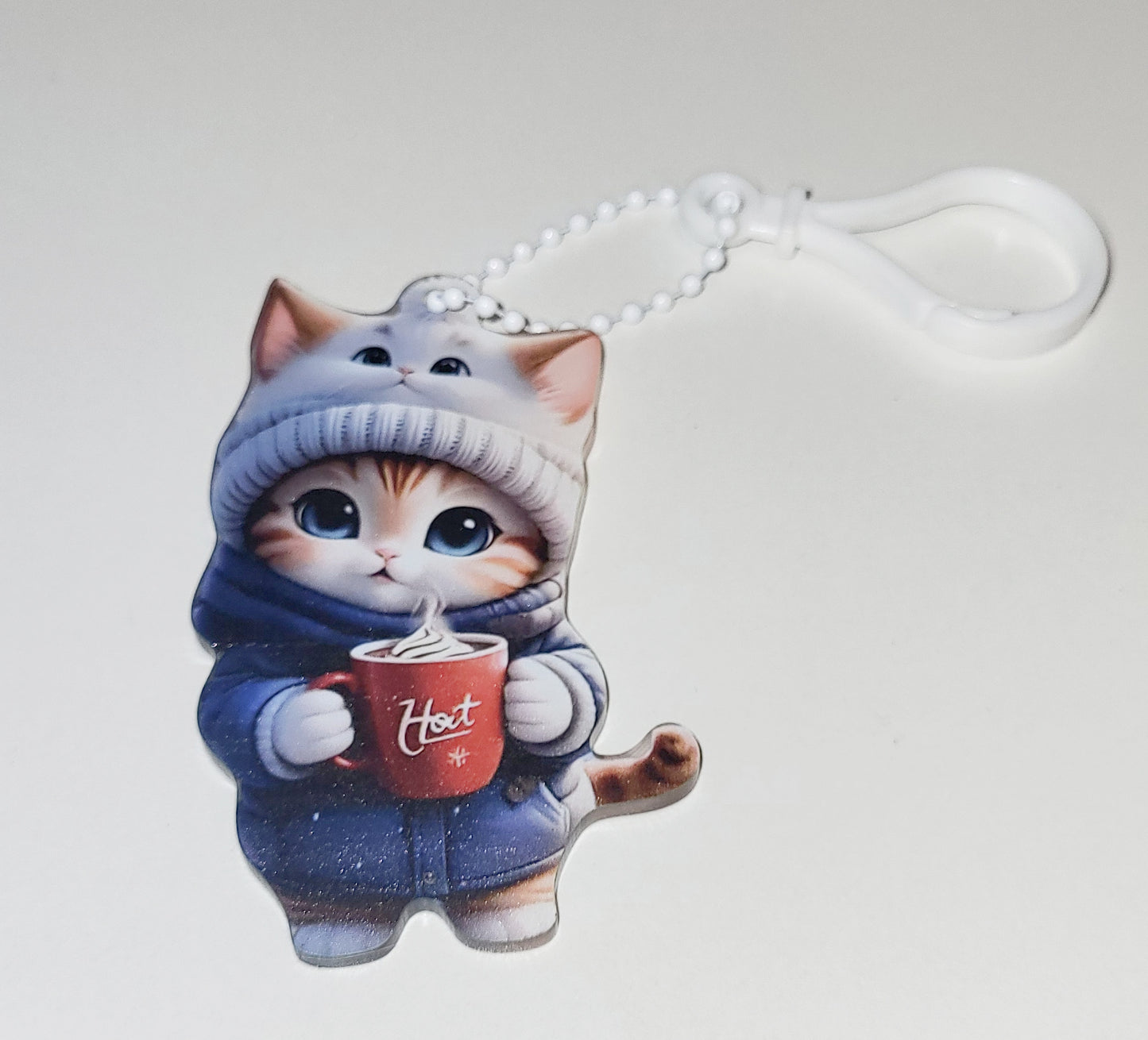 Coffee Cat Keychain