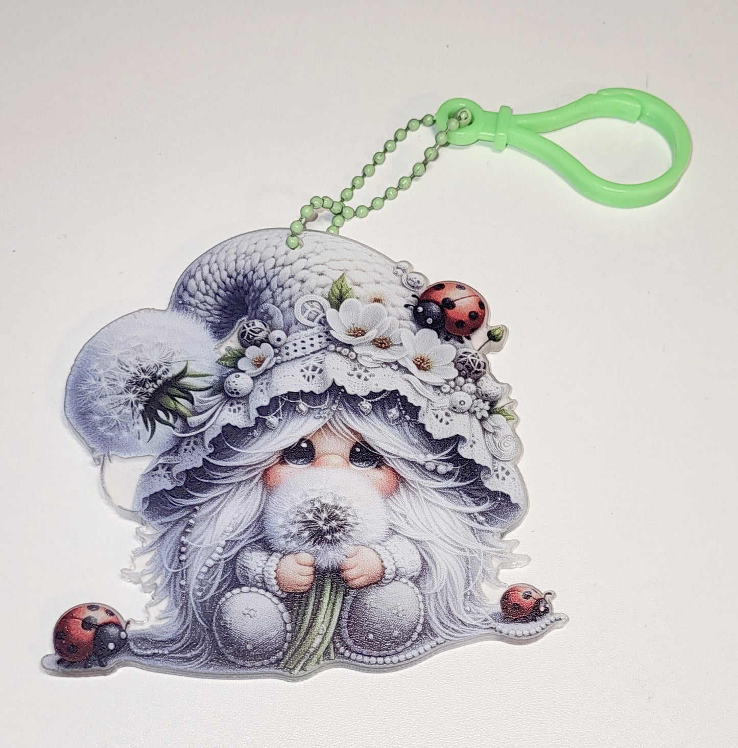 Flower Gnome Keychain