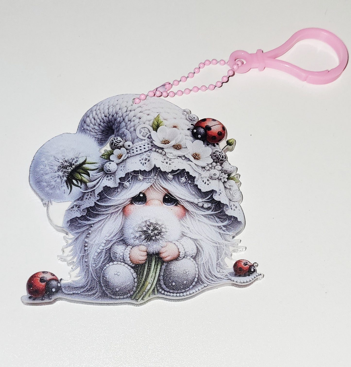 Flower Gnome Keychain