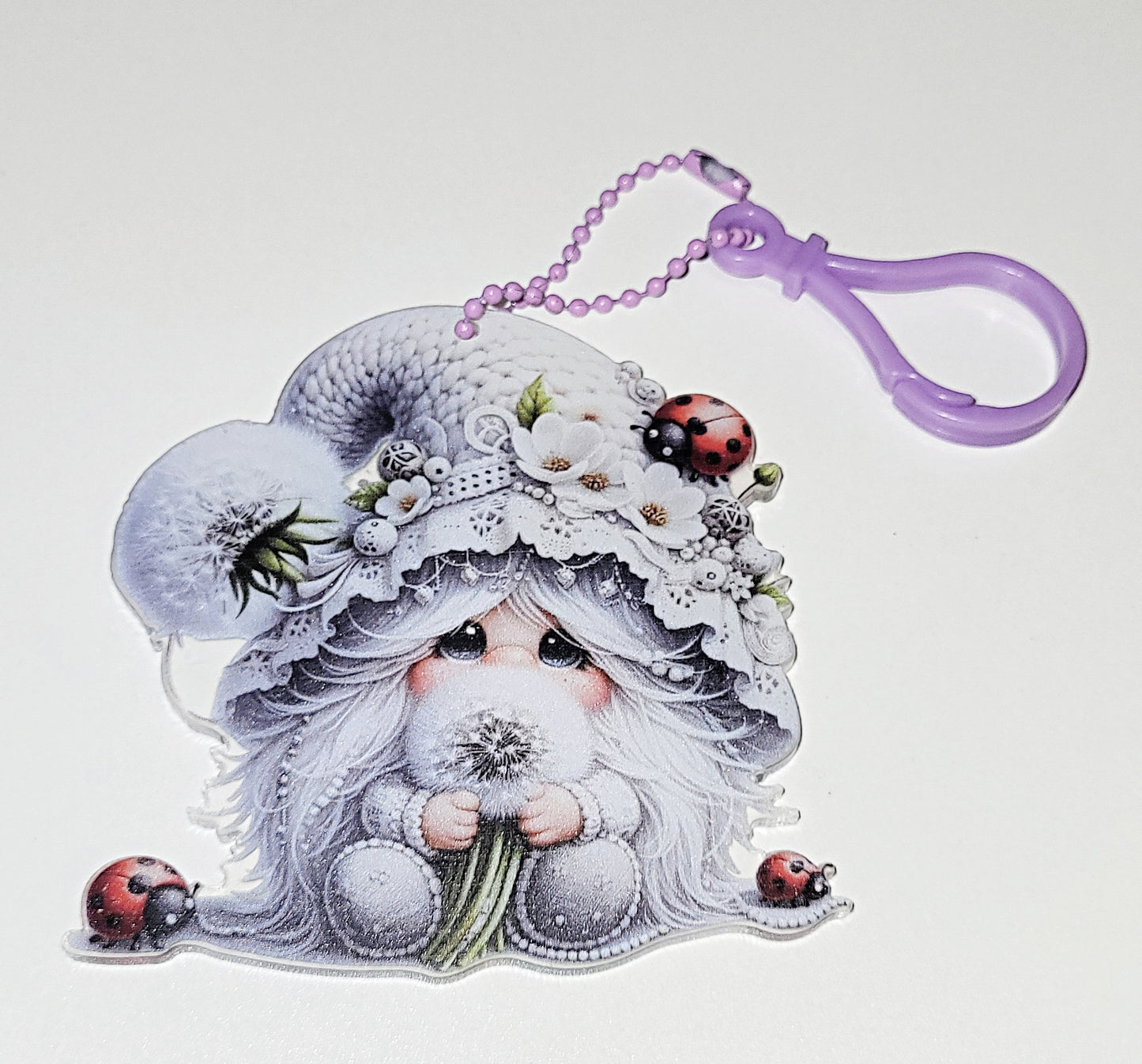 Flower Gnome Keychain