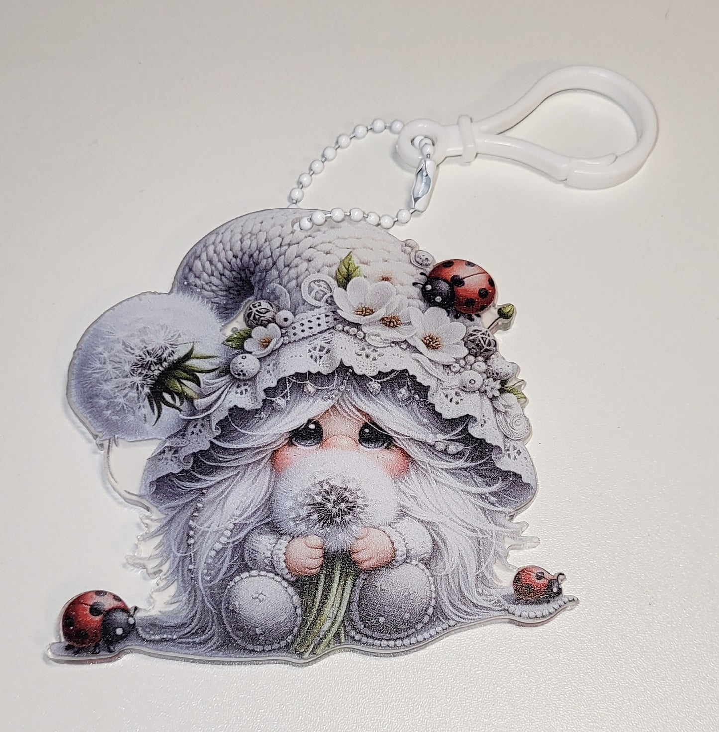 Flower Gnome Keychain